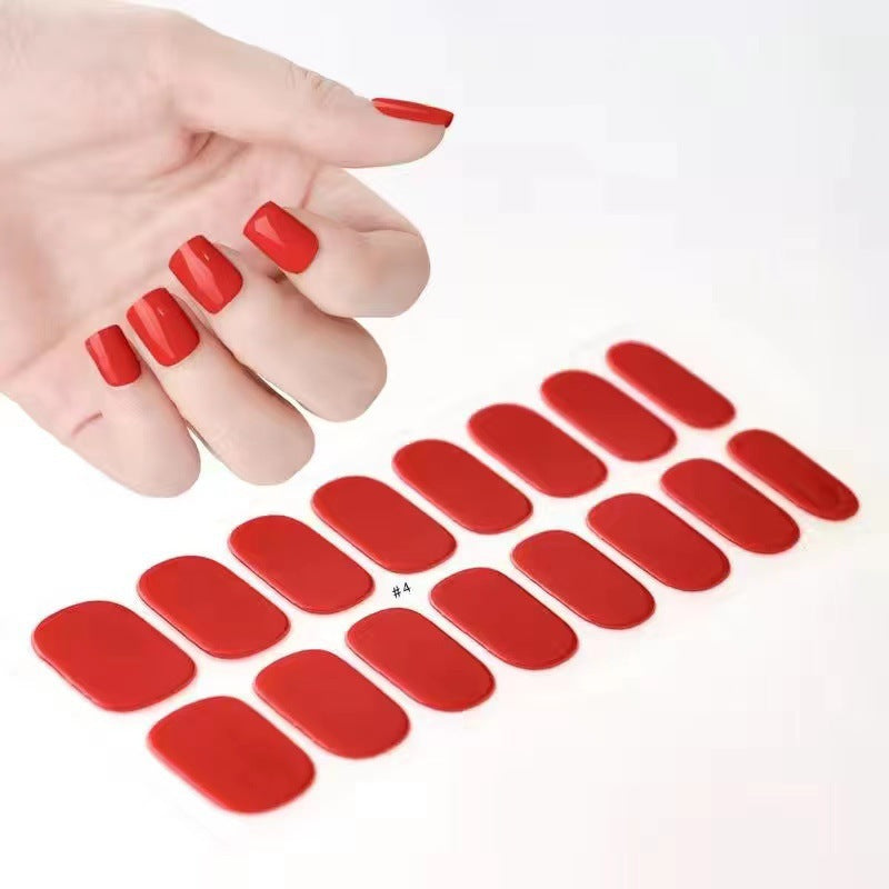 Autocollants pour ongles en papier de couleur pure, durables et imperméables