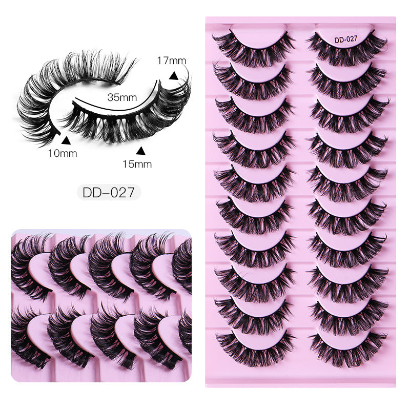 Large Volume Eyelashes Pair Three-dimensional Cross Artificial Mink False Lashes