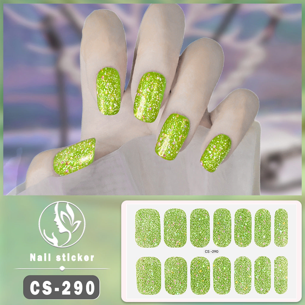 Four-color Powder Gel Oil Film Waterproof Nail Stickers