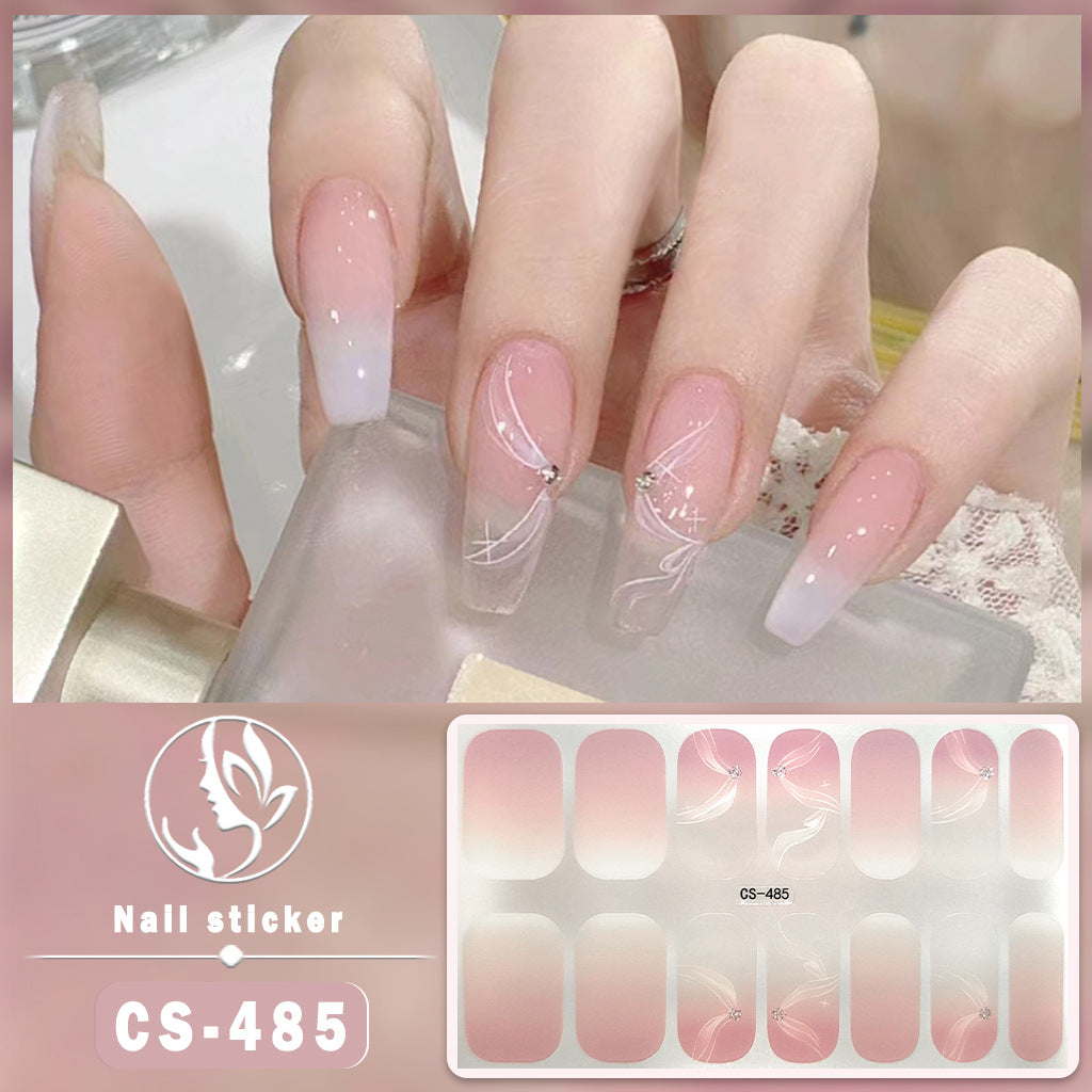 Autocollants pour ongles en gel imperméables avec motif de fleurs de vent