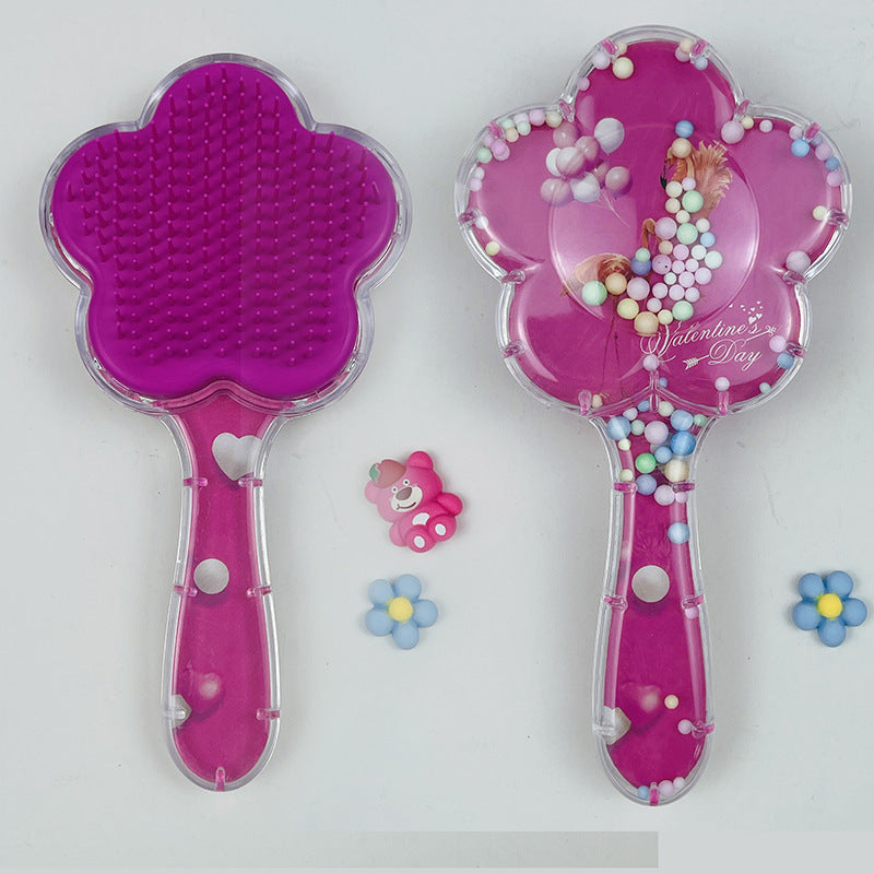 Brosses à cheveux et peignes transparents à motif de dessin animé pour enfants