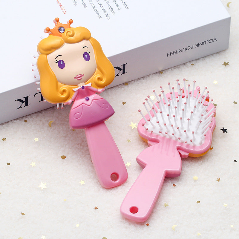 Mini brosses et peignes à cheveux en plastique rose pour la maison