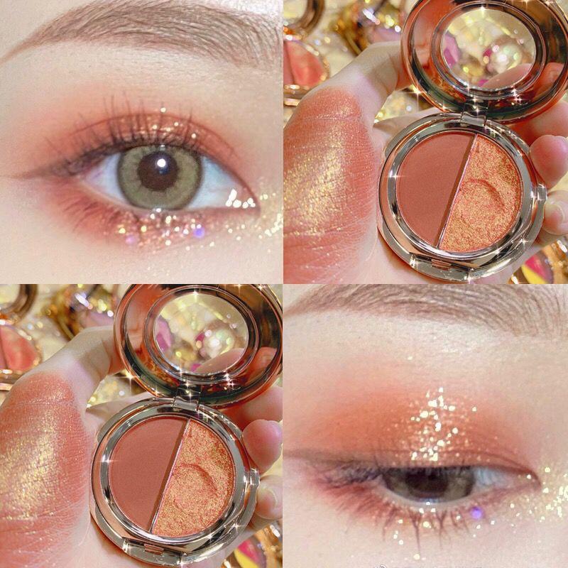 Plate Matte Shimmer Shimmering Powder Sequins Pumpkin Earth Color Eyeshadow