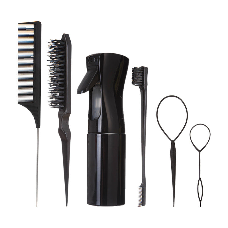 Flacon pulvérisateur pour costume de coiffure noir Brosse à sourcils en peluche Brosses à cheveux et peignes