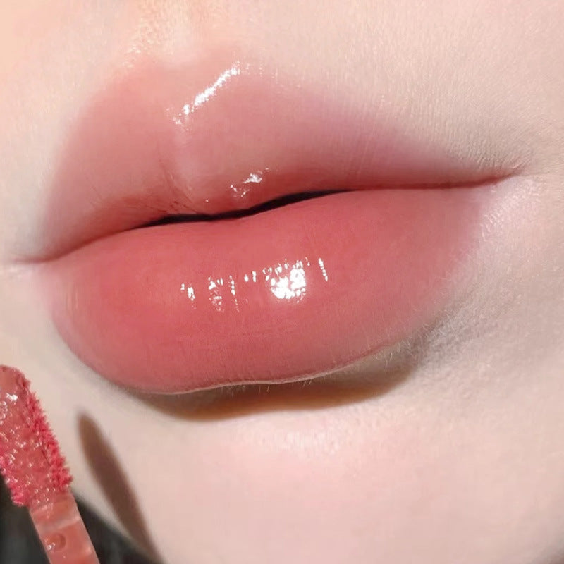 Gloss à lèvres transparent effet miroir, couleur nude, cannelle et thé au lait