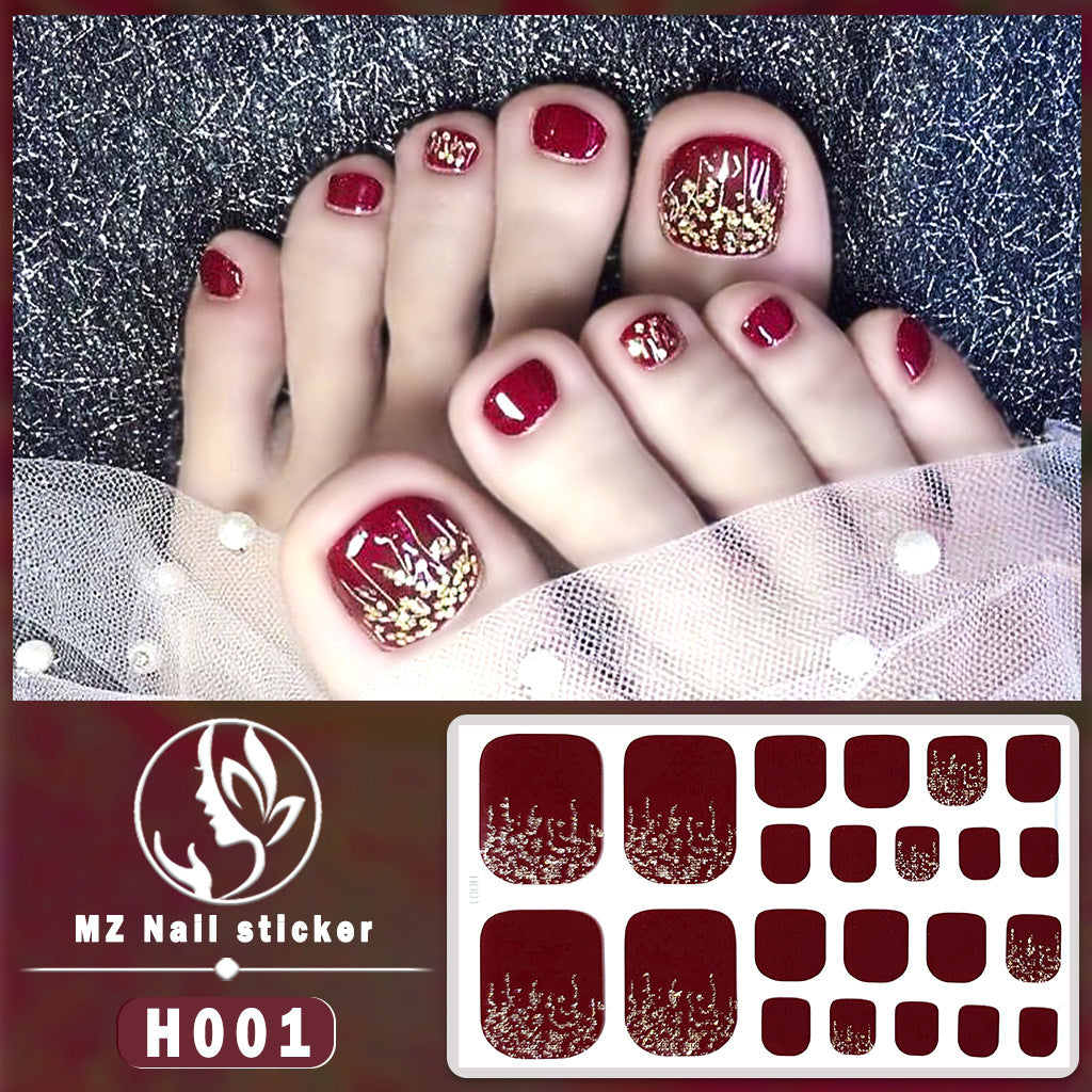 Feet Paper Imitation Diamond Waterproof Durable Nail Stickers