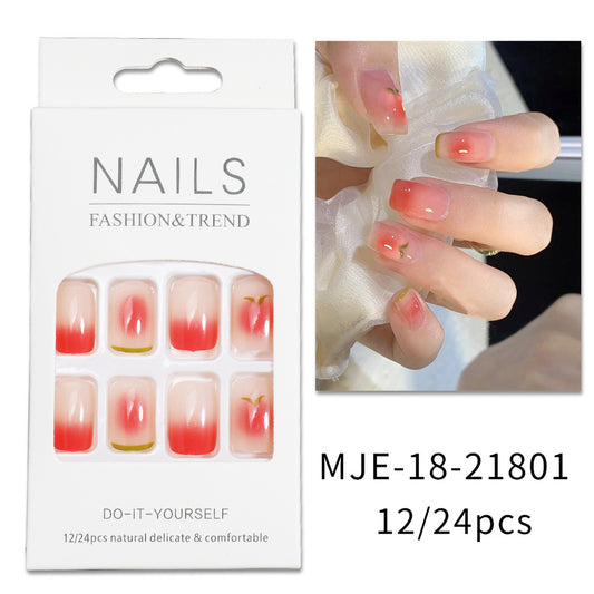 Gardenia Lotus Wear Blush Faux Ongles Courts Nail Art