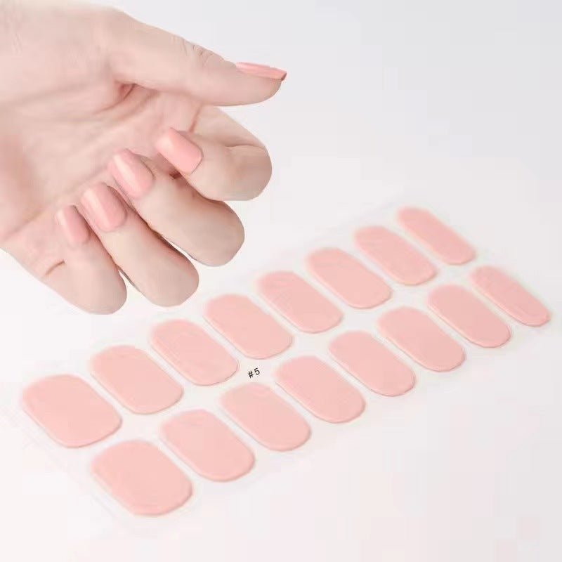 Autocollants pour ongles en papier de couleur pure, durables et imperméables