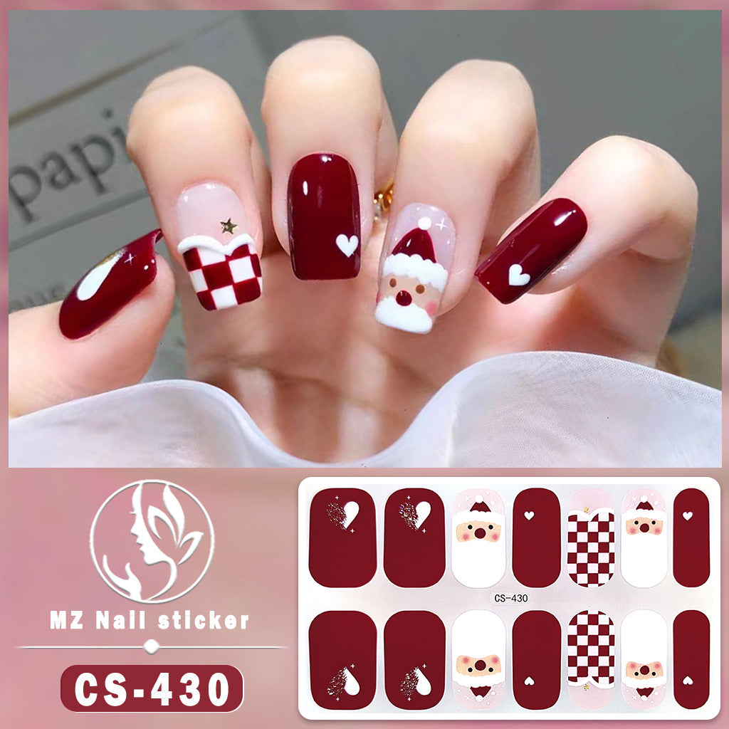 Beauty Full Cute Tree Santa Claus Nail Stickers