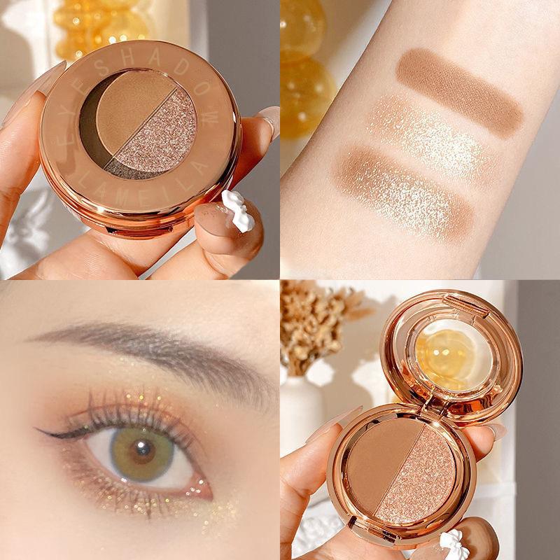 Plate Matte Shimmer Shimmering Powder Sequins Pumpkin Earth Color Eyeshadow