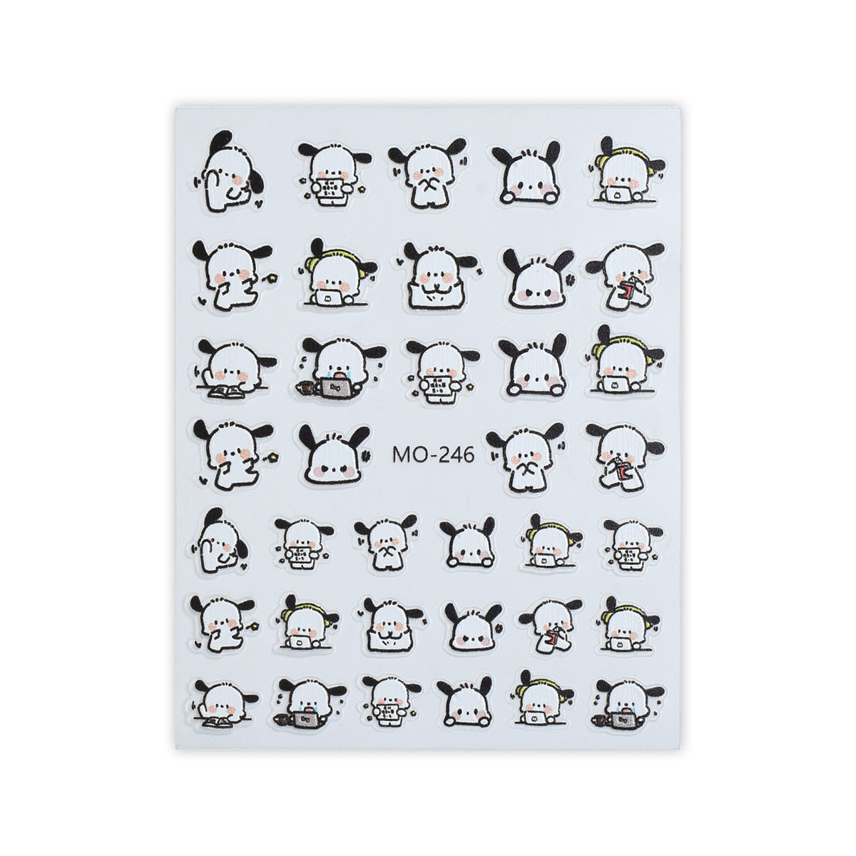 Embossed Cartoon British Pacha Dog Cute Nail Stickers