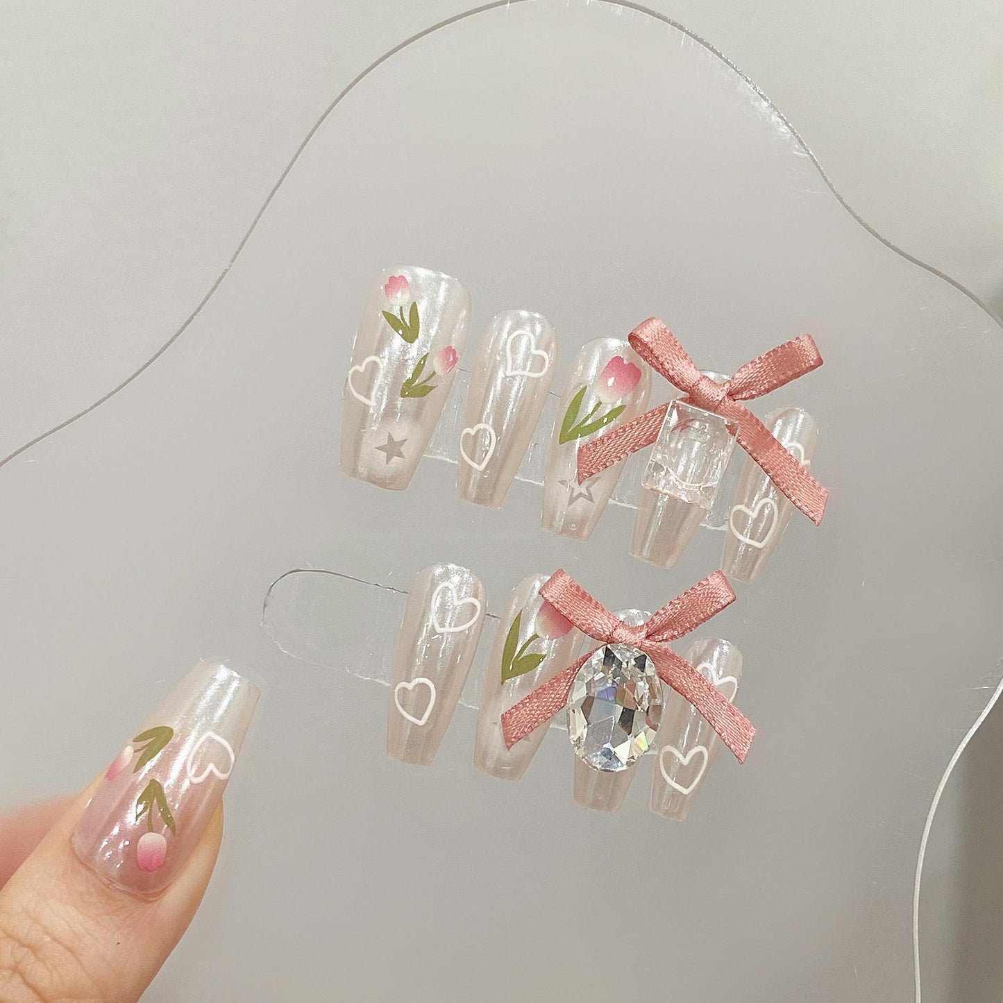 Series Beauty Handmade Wear Fake Patch Nail Stickers