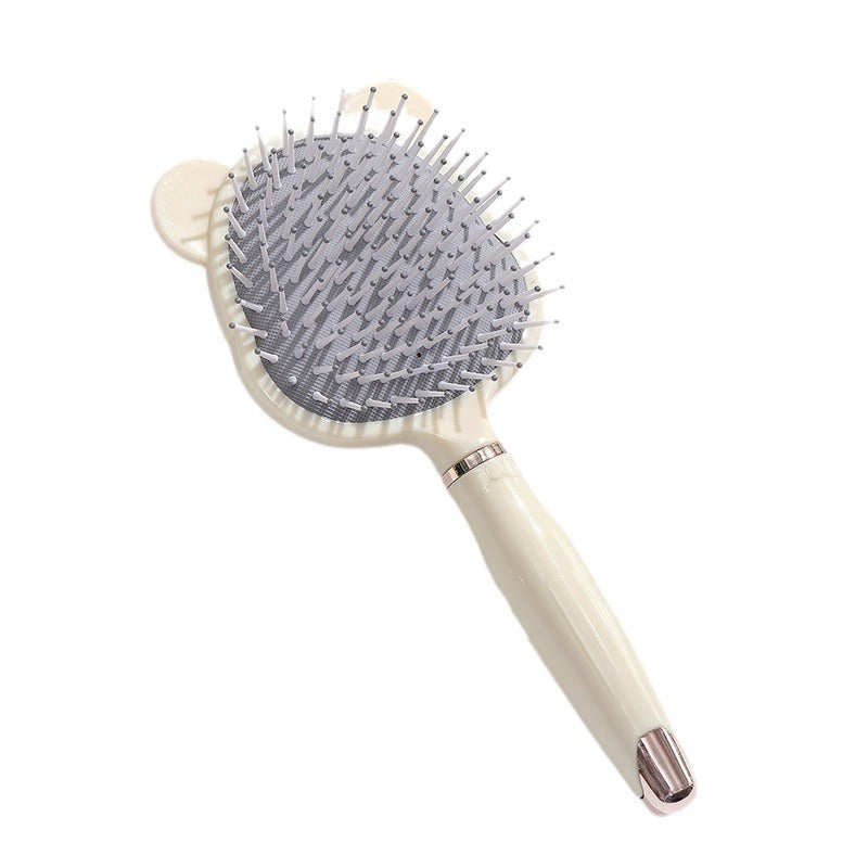 Brosses et peignes à cheveux bouclés et raides en cuir avec coussin d'air de couleur unie