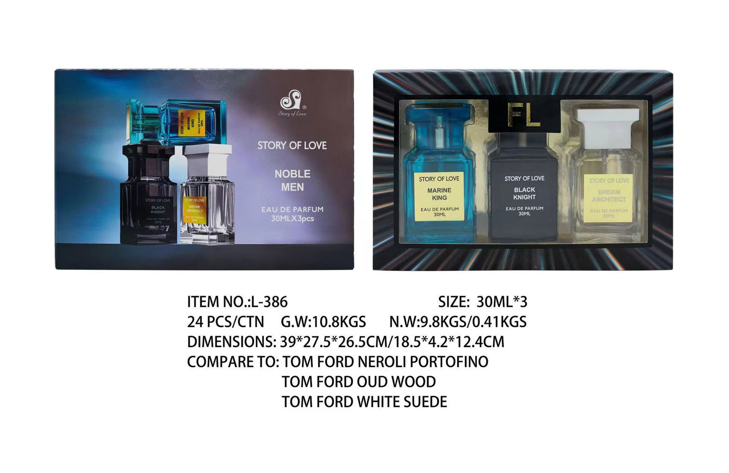 Men's Box Perfume Ladies Three-piece Full English Women's Fragrances