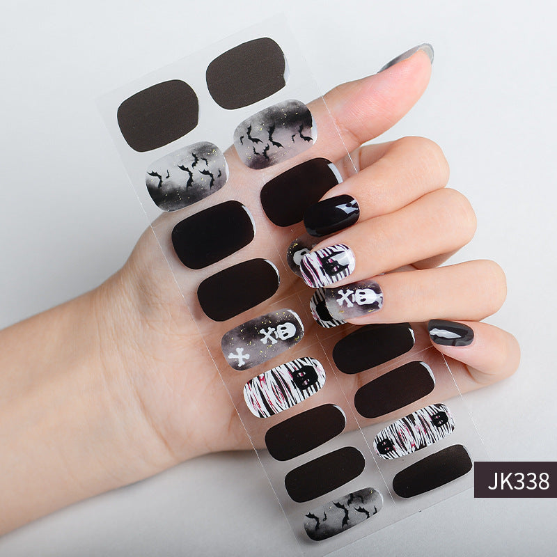 Autocollants pour ongles en gel lumineux en papier pour Halloween