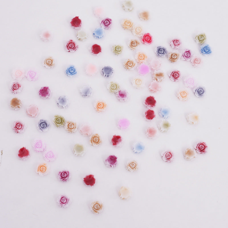 Dried Rose Ornament Mixed Blooming Vintage Resin Carving Camellia Nail Care Nail Art