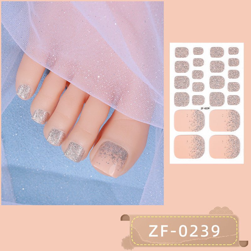 Applique Feet Solid Color Onion Powder Nail Stickers