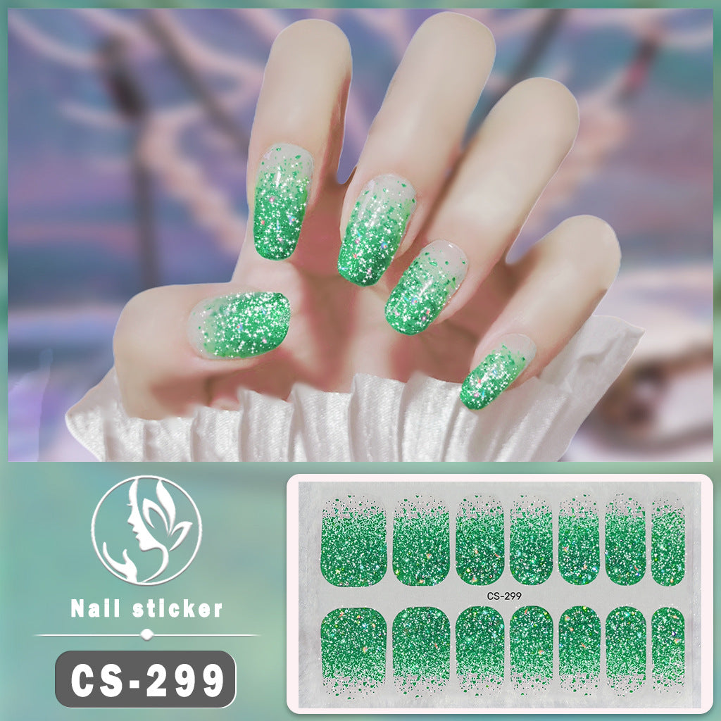 Four-color Powder Gel Oil Film Waterproof Nail Stickers