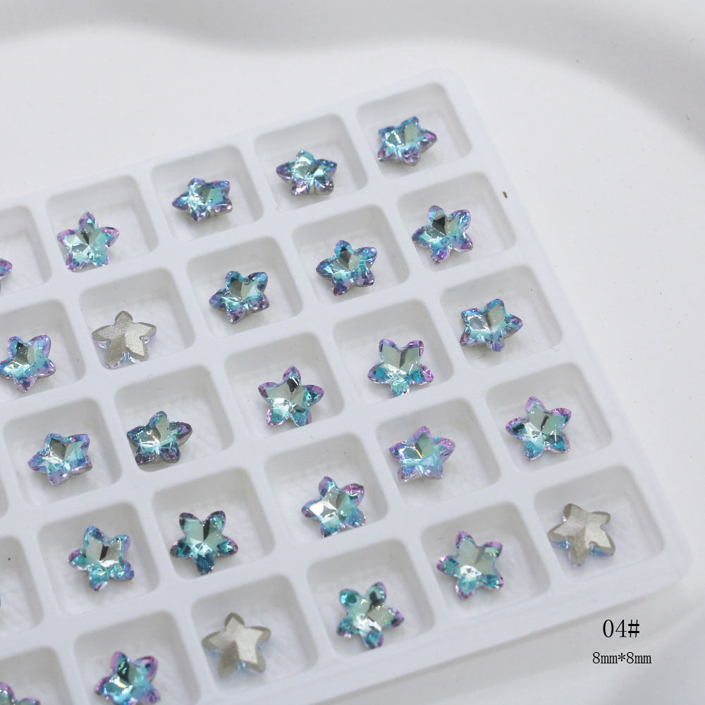 Flash Electroplating Lake Butterfly Fat Square Nail Care Nail Art