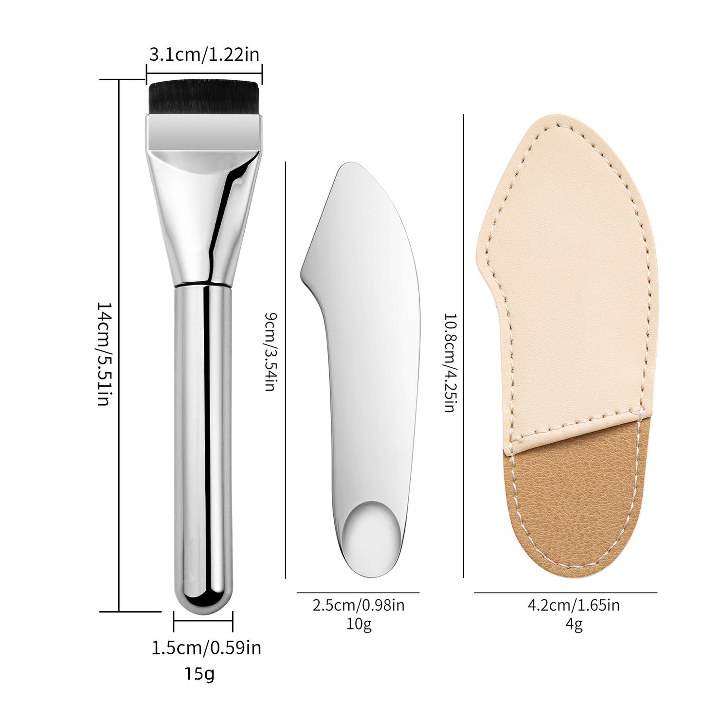 Ensemble d'outils pour ongles liquides avec palette de spatules à double tête et barre de couleurs en acier