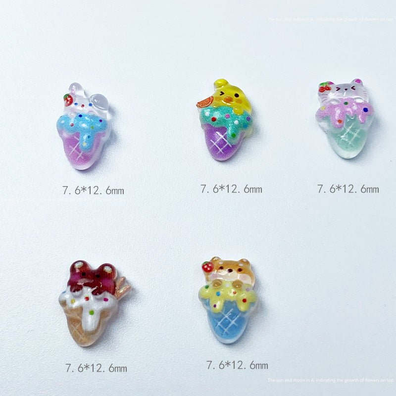 Children's Summer Cartoon Ornament Cute Bear Ice Nail Care Nail Art