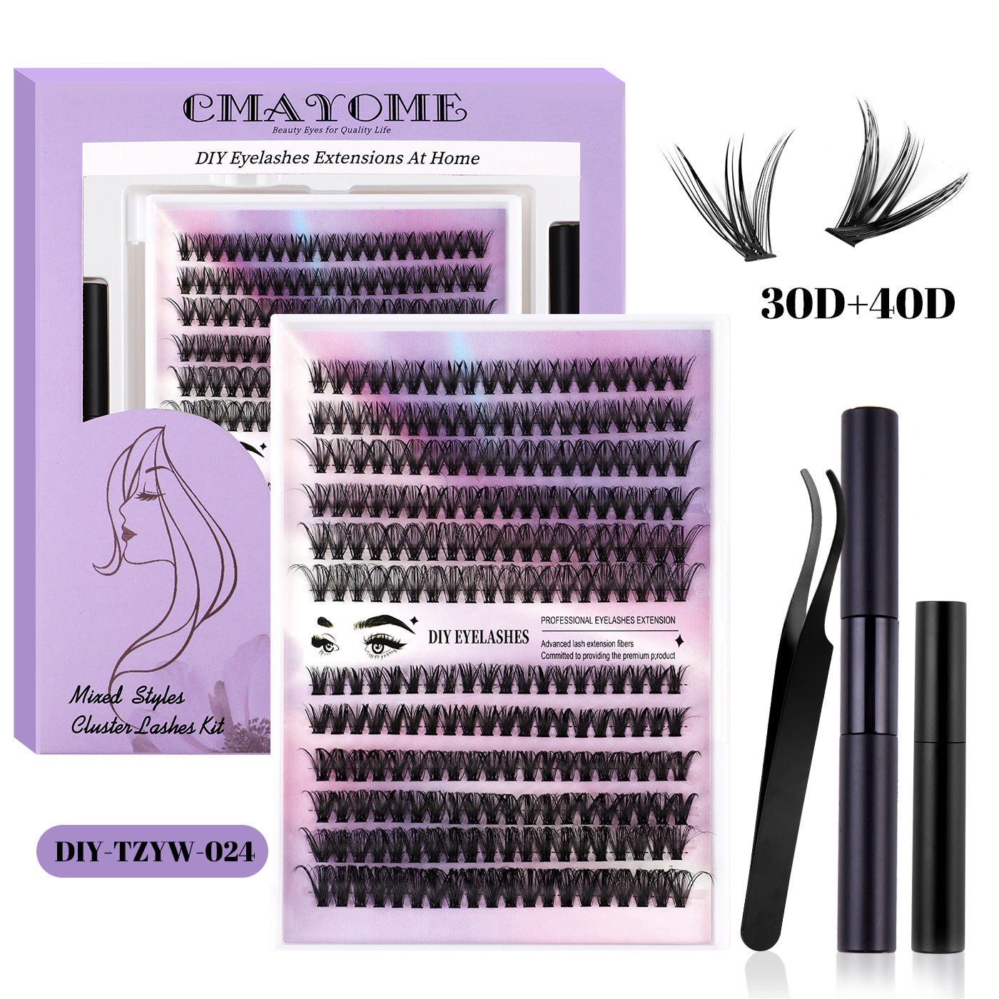 Hot Melt Segmented Eyelashes Combination Large False Lashes