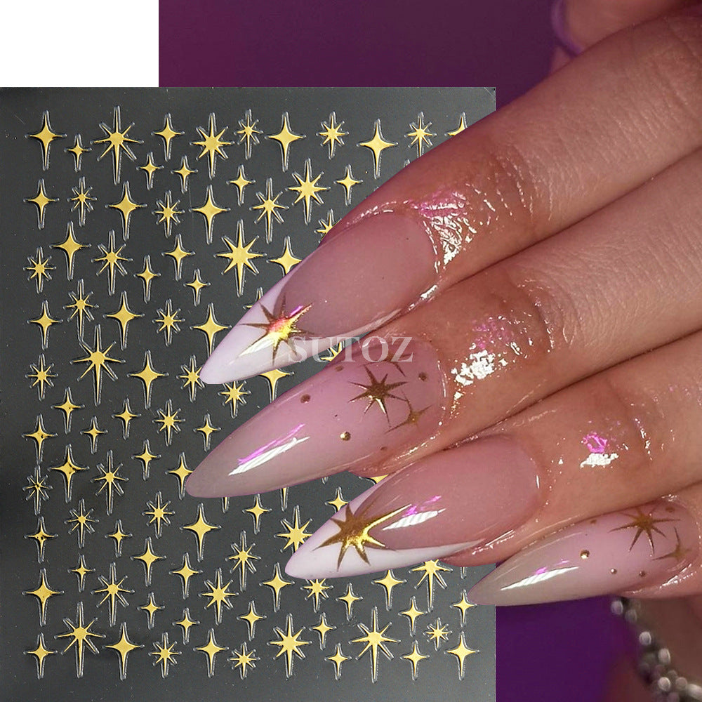 Pure Desire Four Stars Modeling Back Nail Stickers