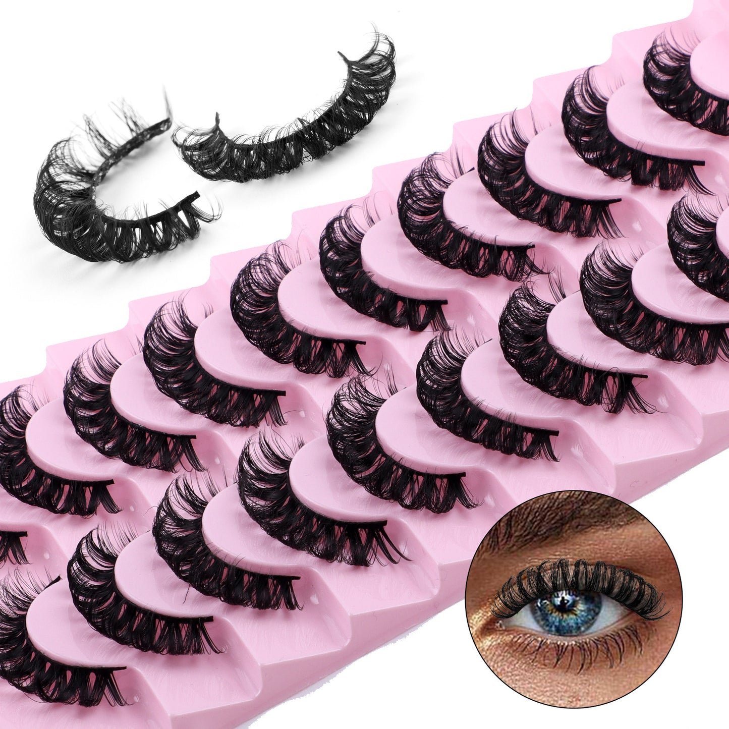 Russian Eyelashes Thick Curl Soft Curved False Lashes