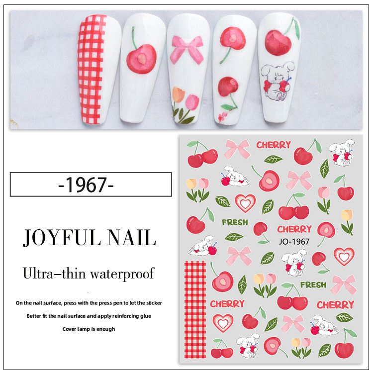 Summer Lemon Watermelon Strawberry Peach Cherry Nail Care Nail Art