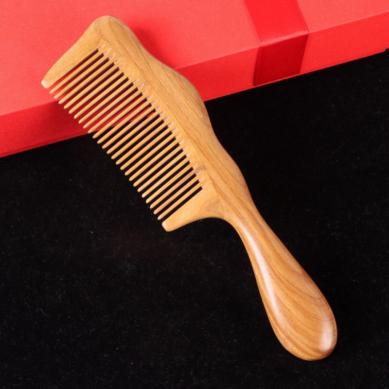 Brosses et peignes à cheveux ronds en bois de type grand naturel avec manche et dents fines