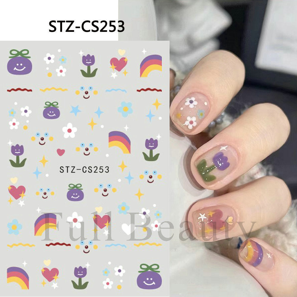 Fresh Little Daisy Yellow White Cute Nail Stickers