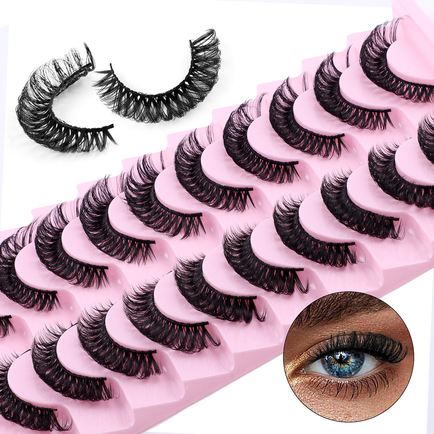 Russian Eyelashes Thick Curl Soft Curved False Lashes