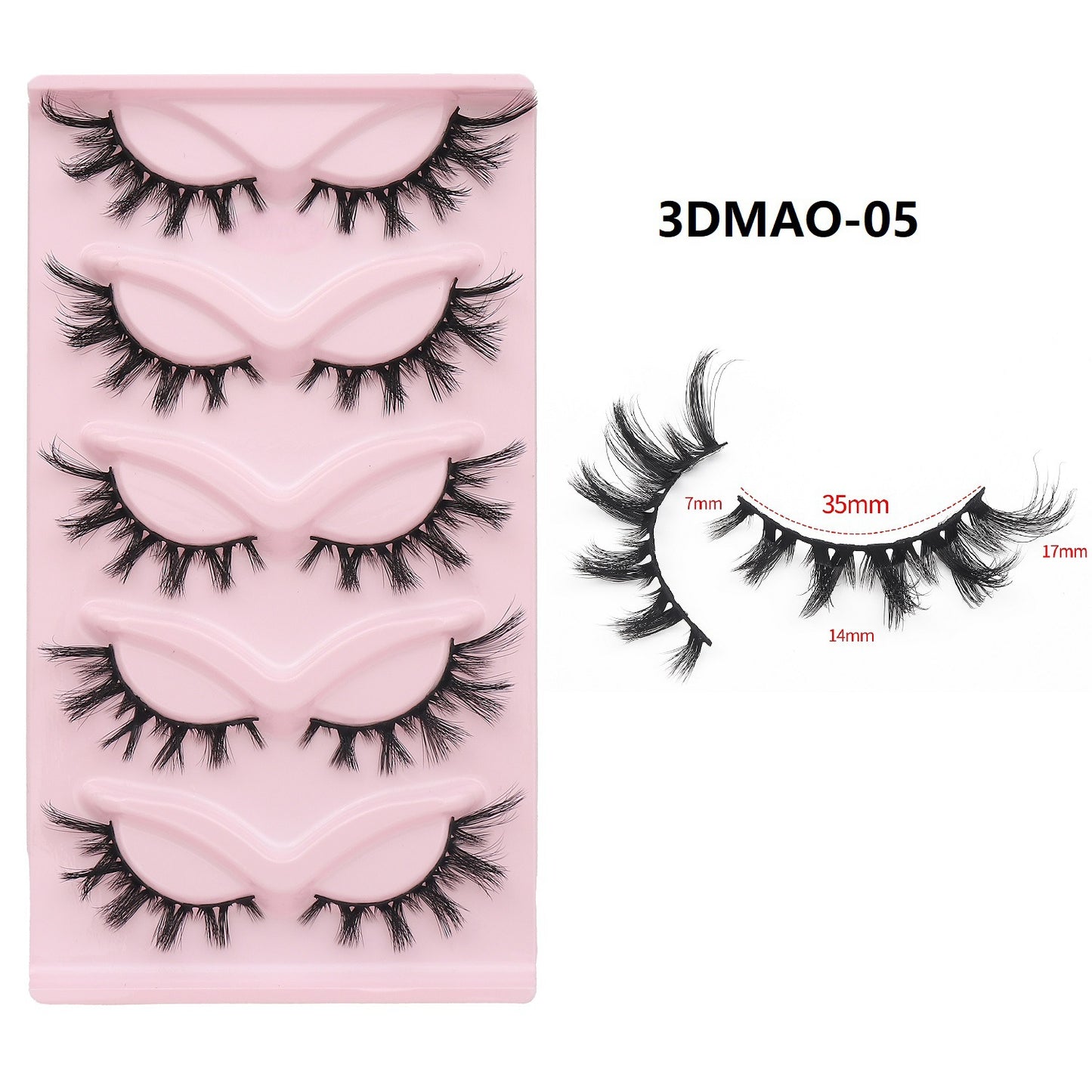 Five Pairs Of Cat Eyelashes Thick False Lashes