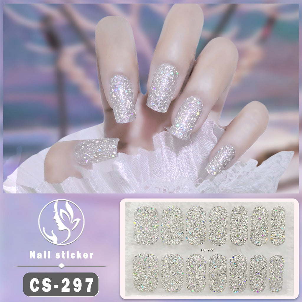 Four-color Powder Gel Oil Film Waterproof Nail Stickers