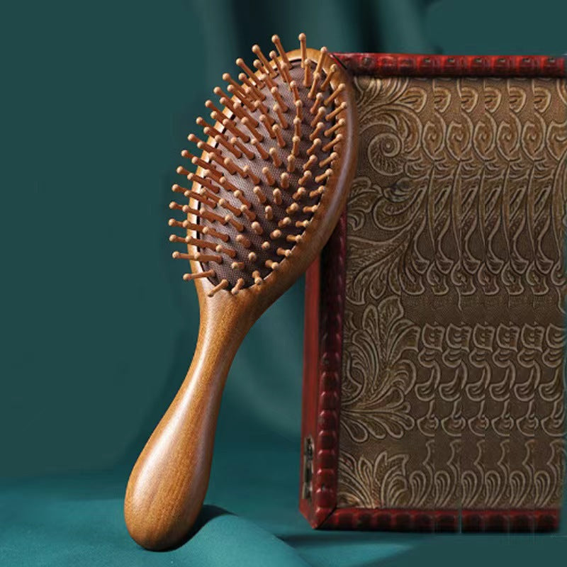 Brosses et peignes à cheveux généreux de grande taille en bois de santal doré avec solution de finition Cushion Broken