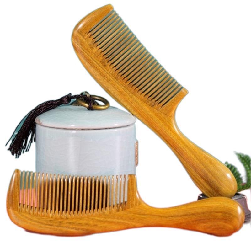 Wood Splicing Drum Handle Dense Gear Massage Hair Brushes & Combs