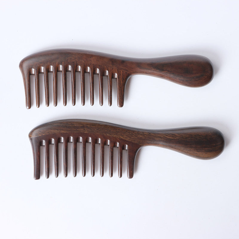 Brosses et peignes à cheveux à grandes dents en bois d'ébène