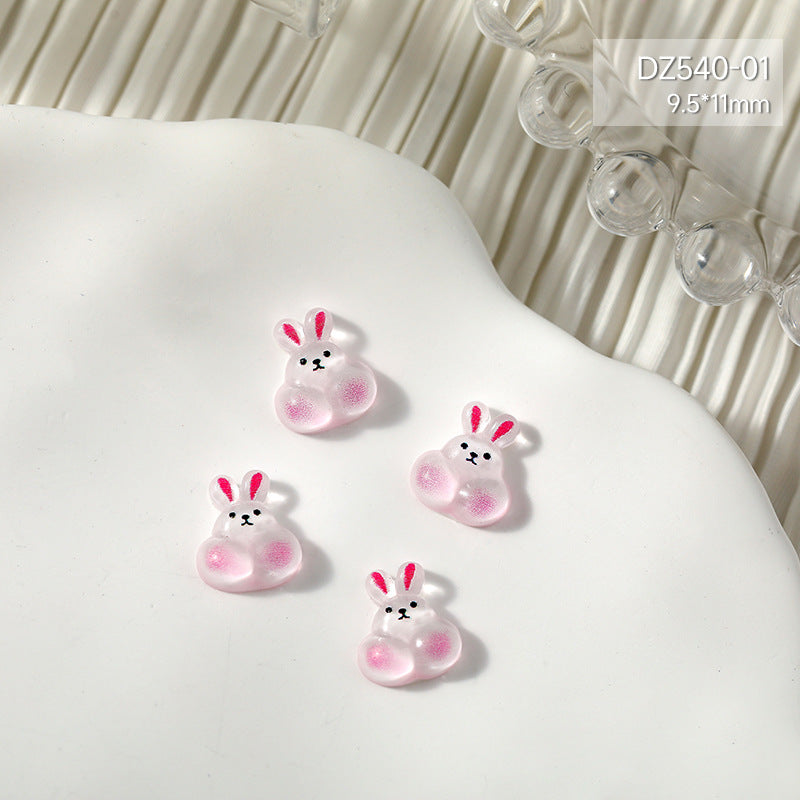 Mixed Batch Cute Three-dimensional Resin Bunny Nail Tool Set