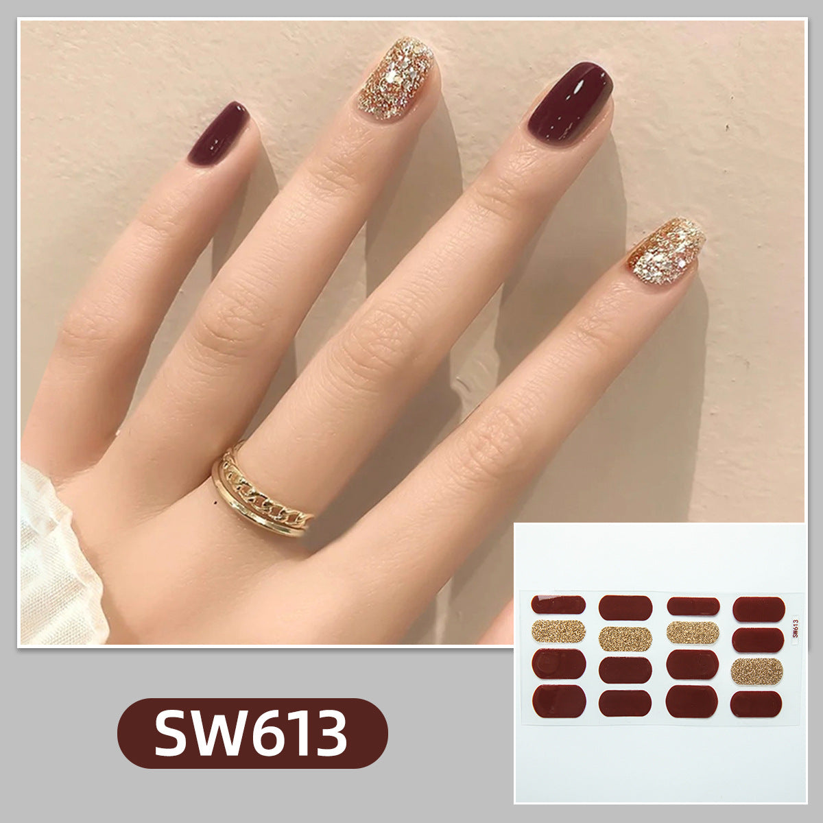 Simple Solid Color Collection Gentle Gradient Nail Stickers