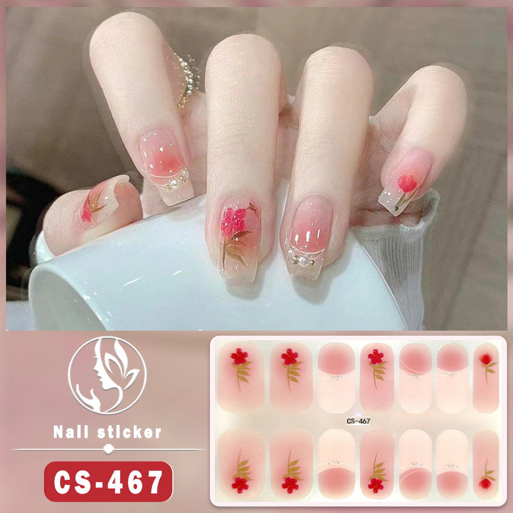 Autocollants pour ongles en gel imperméables avec motif de fleurs de vent