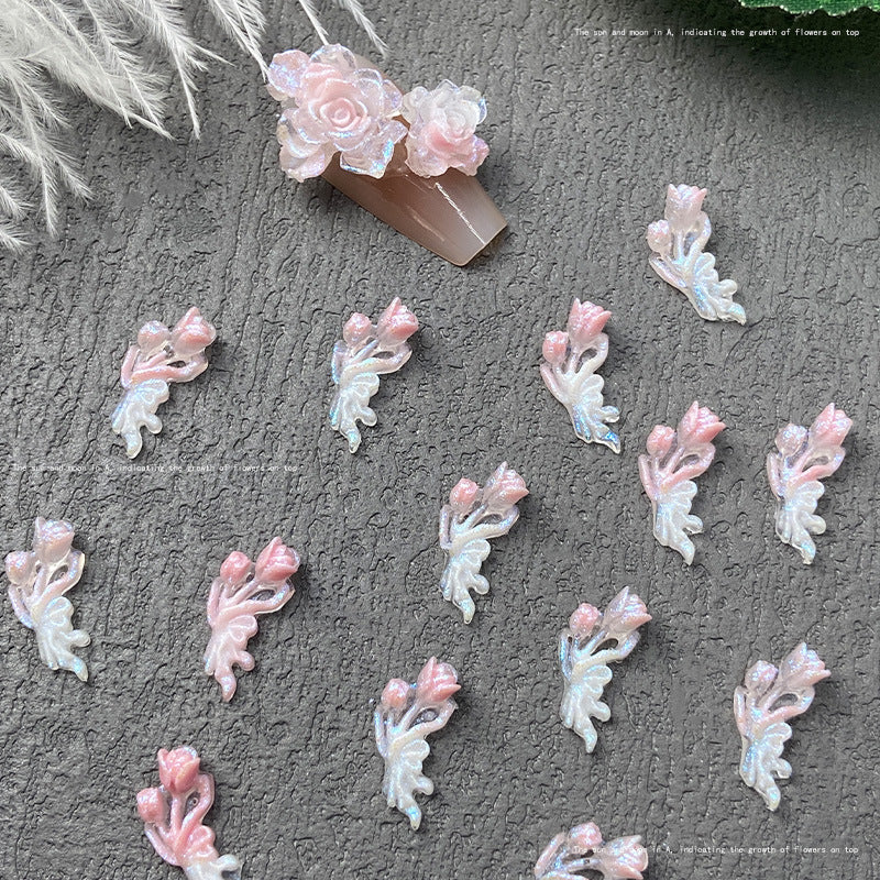 Material Package Luminous Thin Glittering Pink Butterfly Nail Care Nail Art