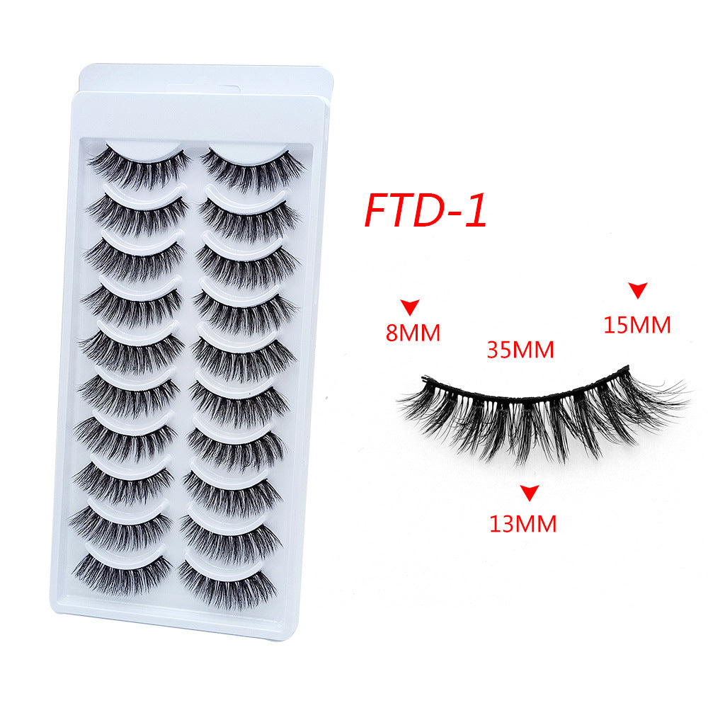 Double Pairs Of Eyelashes Natural Curling False Lashes