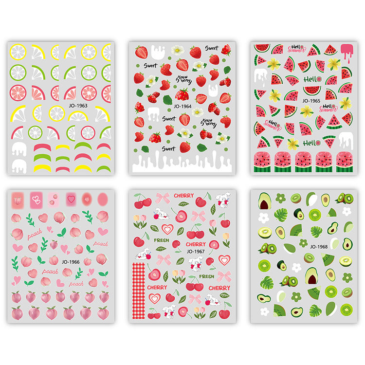 Strawberry Fruit Peach Decals Fingernail Decoration Nail Stickers