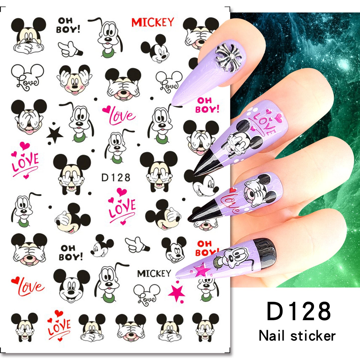 Autocollants pour ongles Cartoon Paper Memories Anime Mouse Stitch