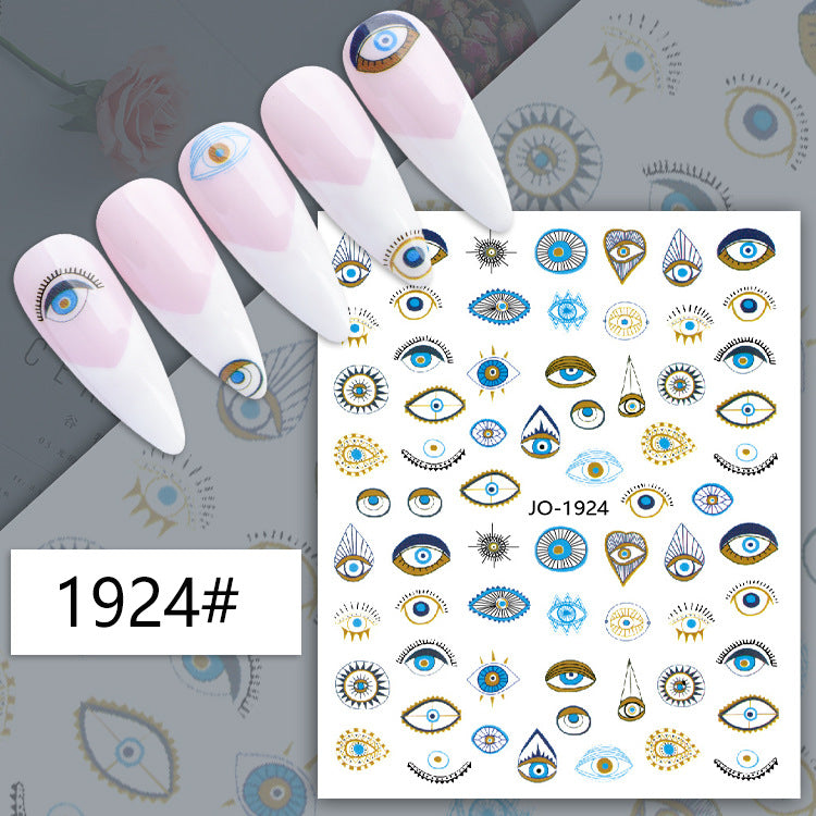 New Beautiful Fashion Demon Blue Color Nail Stickers