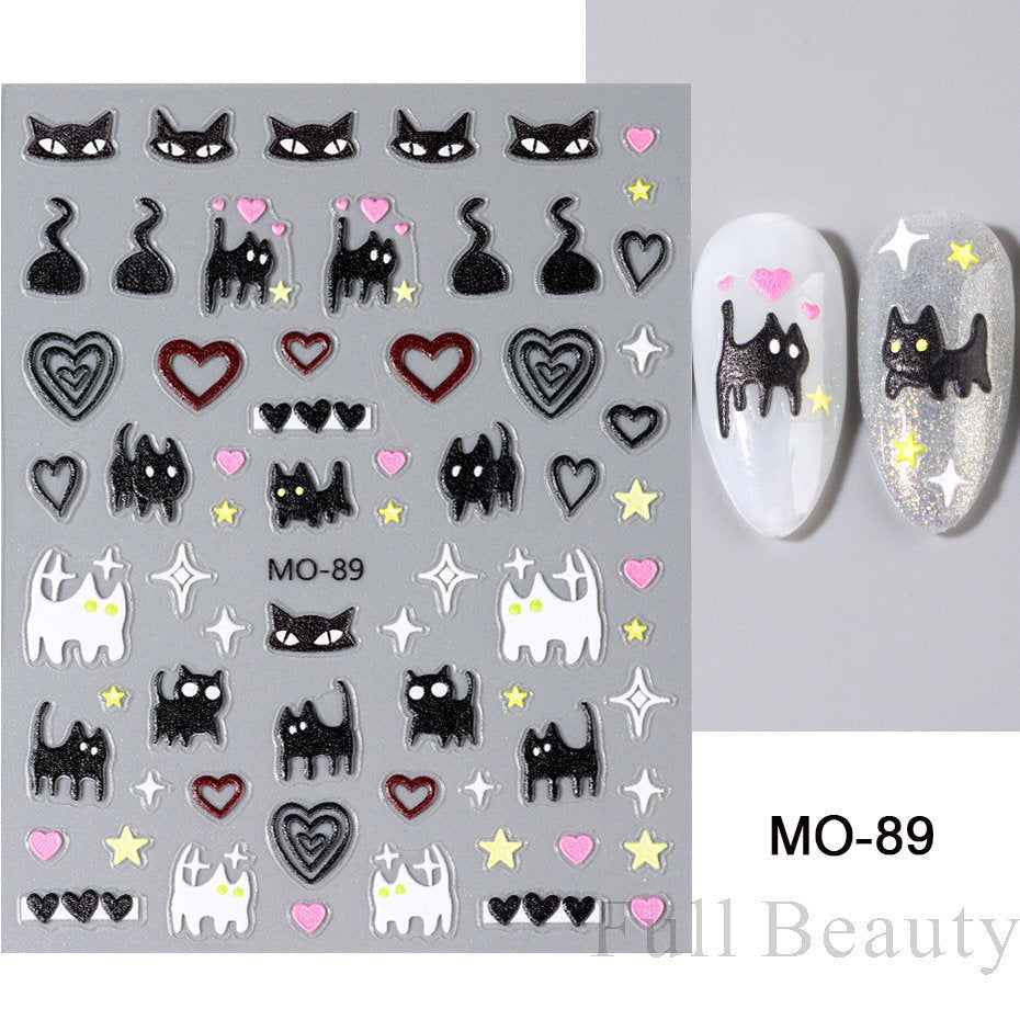 Pink Butterfly Elegant Dream Big Bowknot Nail Stickers