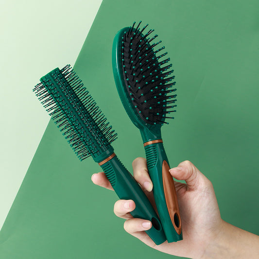 Brosses et peignes à cheveux en plastique vert foncé à coussin d'air lisse