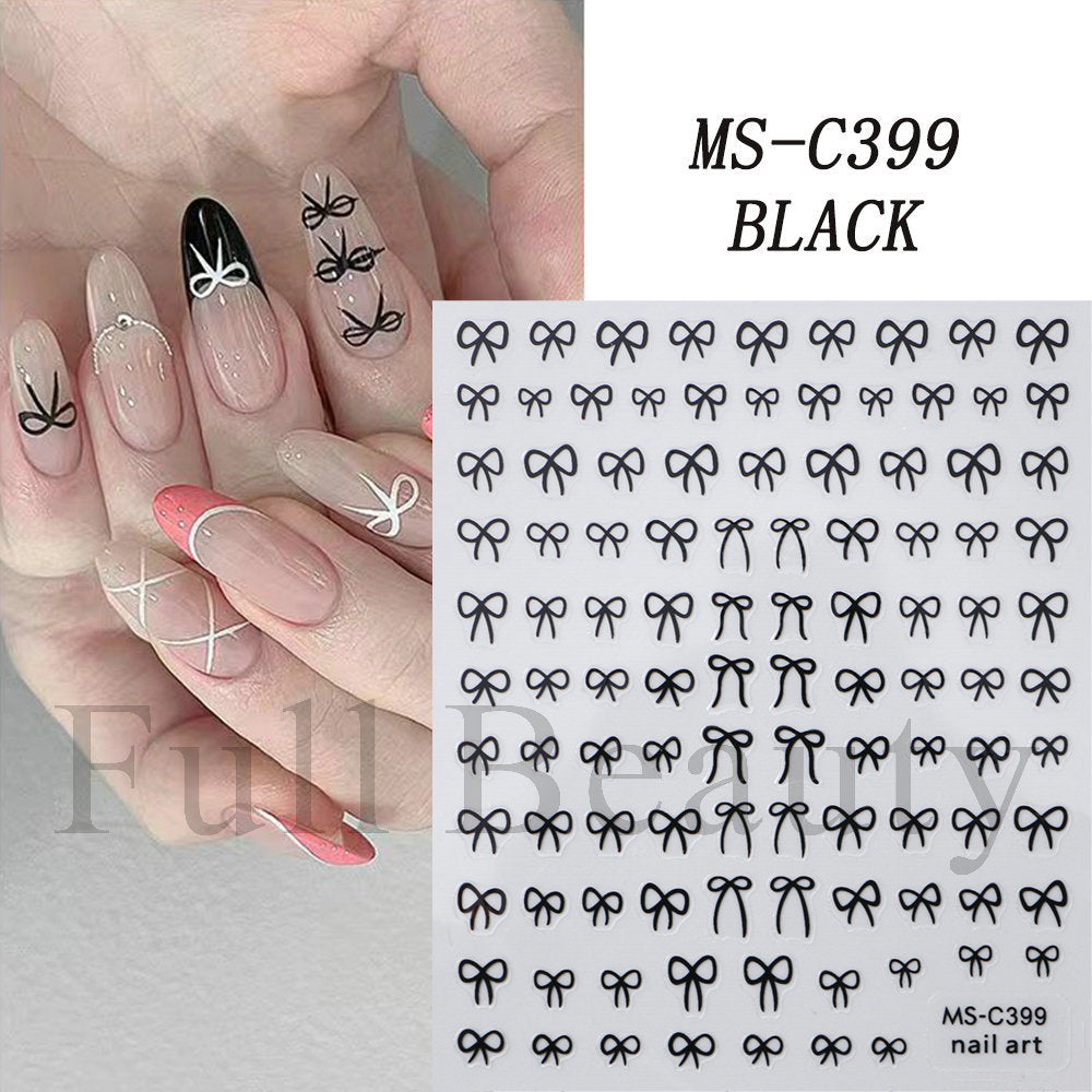 Bow Ribbon Butterfly Style Simple Adhesive Nail Stickers