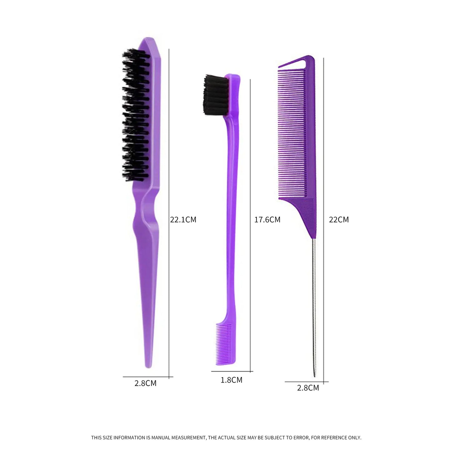 Brosse à sourcils Style Edge Control Partition Brosses et peignes à cheveux à queue pointue