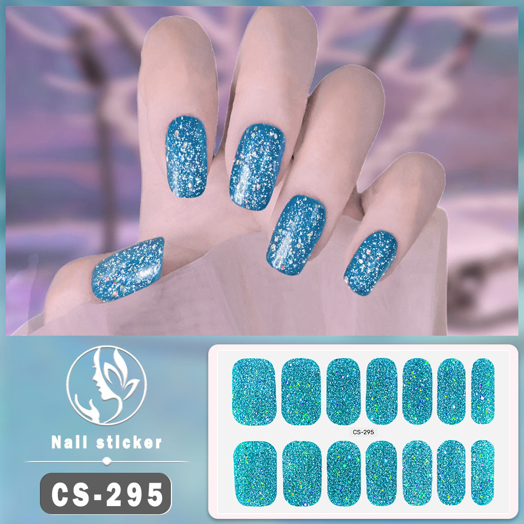 Four-color Powder Gel Oil Film Waterproof Nail Stickers